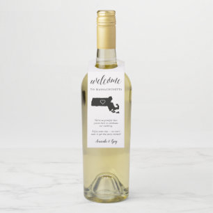 Étiquettes Pour Bouteilles Accueil Mariage du Massachusetts