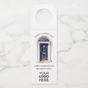 Étiquettes Pour Bouteilles Agent Immobilier Porte Navy Aquarelle Cadeau de Cl