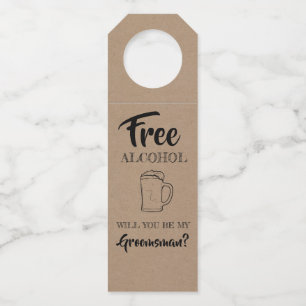 Étiquettes Pour Bouteilles Alcool gratuit - Proposition amusante des Groomsme