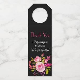 Étiquettes Pour Bouteilles Aquarelle Florale Élégante Merci de Vous être Join