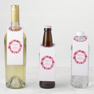 Étiquettes Pour Bouteilles Aquarelle mariage rouge pansé personnalisée
