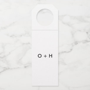 Étiquettes Pour Bouteilles Balise de bouteille de monogramme   BLANCHE