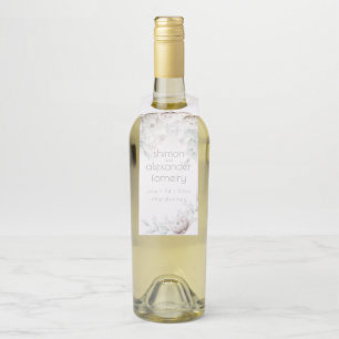 Étiquettes Pour Bouteilles Balises de bouteille   Élégantes Peonies d'Albâtre