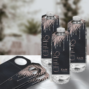 Étiquettes Pour Bouteilles Bijoux Mariage feuille feuille Rose or ID830