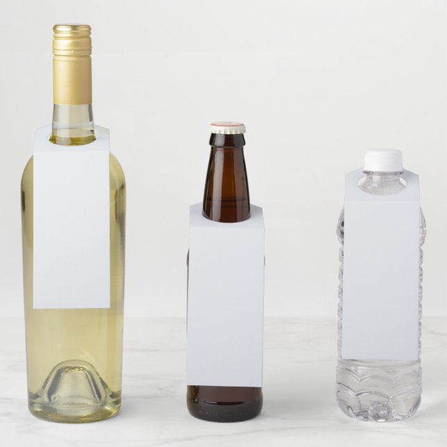 Étiquettes Pour Bouteilles Blanc givré uni | Classique | Élégant (En situation)