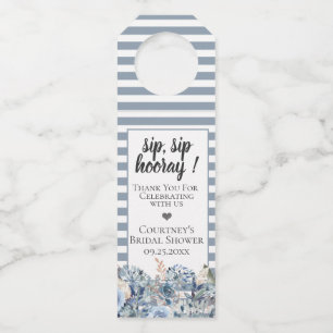 Étiquettes Pour Bouteilles Bleu Dusty Golden Botanique