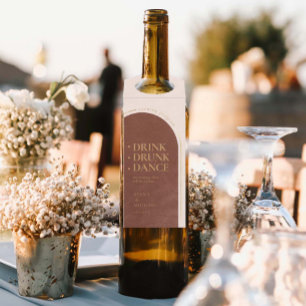 Étiquettes Pour Bouteilles Boho Oasis Boisson de mariage Danse ivre ID959