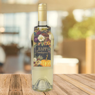 Étiquettes Pour Bouteilles Bon thanksgiving Friendsgiving automne rustique