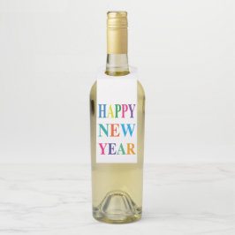 Étiquettes Pour Bouteilles Bonne année colorée