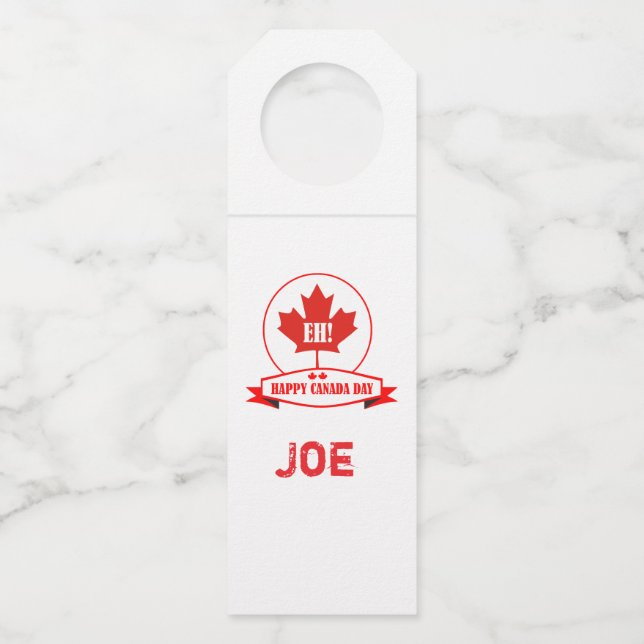 Étiquettes Pour Bouteilles Bouteille Joyeuse Fête du Canada (Devant)