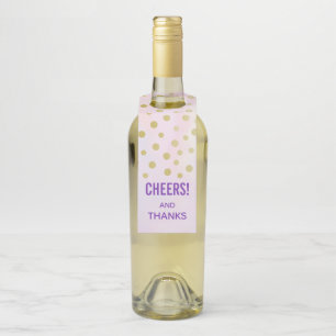 Étiquettes Pour Bouteilles Bravo ! et merci avec Faux Gold Confetti
