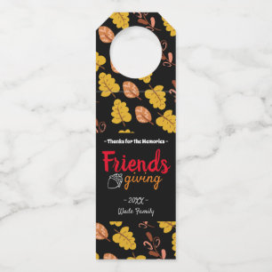 Étiquettes Pour Bouteilles Cadeau Friendsgiving Merci