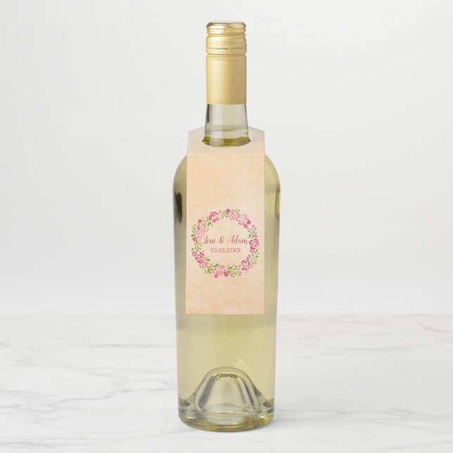 Étiquettes Pour Bouteilles Cadre des fleurs (Sur bouteille)