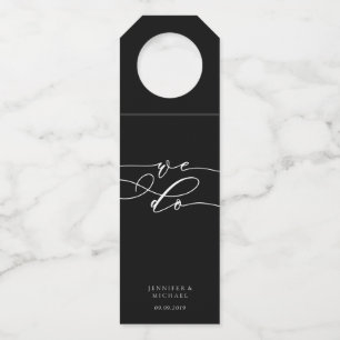 Étiquettes Pour Bouteilles Calligraphie Noir Simple Minimal Nous faisons