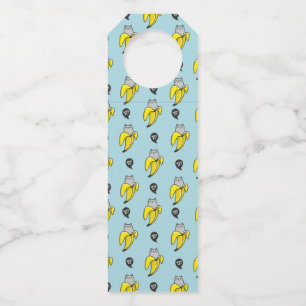 Étiquettes Pour Bouteilles Chat dans une banane