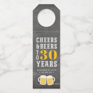Étiquettes Pour Bouteilles Cheers et bières personnalisés Jalon Anniversaire