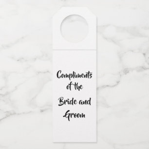 Étiquettes Pour Bouteilles Compliments de l'épouse et de la chambre
