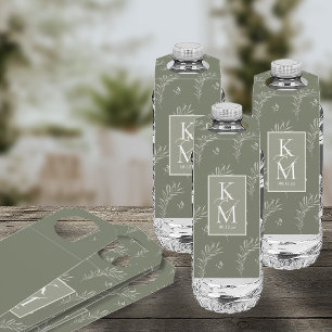 Étiquettes Pour Bouteilles Couleurs Eucalyptus Mariage Vert ID901