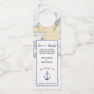 Étiquettes Pour Bouteilles Dated Love Merci avec note personnalisée + Ancre