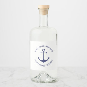 Étiquettes Pour Bouteilles De Liqueur Accueil personnalisé à bord de l'ancre nautique ma