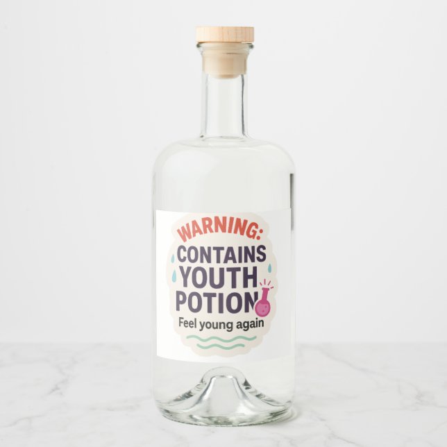 Étiquettes Pour Bouteilles De Liqueur Amusante conception magique d'Elixir (Devant)