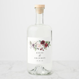Étiquettes Pour Bouteilles De Liqueur Aquarelle rose Blush FlorMariage