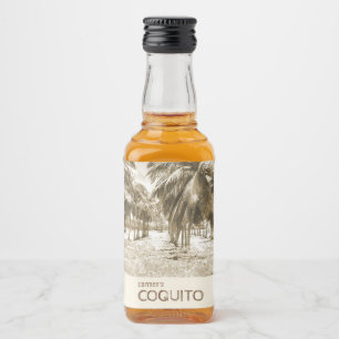 Étiquettes Pour Bouteilles De Liqueur Arbre de palmier cocotier tropical pour Coquito