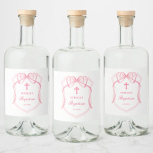 Étiquettes Pour Bouteilles De Liqueur Baptême de la crête rose