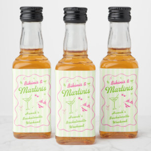 Étiquettes Pour Bouteilles De Liqueur Bikinis & Martinis Bach Party