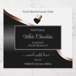 Étiquettes Pour Bouteilles De Liqueur Blanc Noir Vavy Rose Gold Hearts Étiquettes de pro