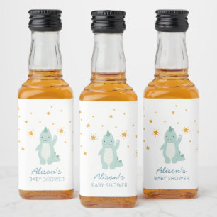 Étiquettes Pour Bouteilles De Liqueur Blue Dinosaur Twinkle Star Baby shower garçon Min