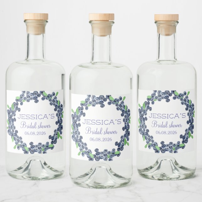 Étiquettes Pour Bouteilles De Liqueur Blueberries Blueberry Fruits Fête des mariées (Bouteilles)