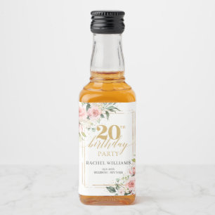 Étiquettes Pour Bouteilles De Liqueur Boho roses rose rousse parties scintillant or 20e 
