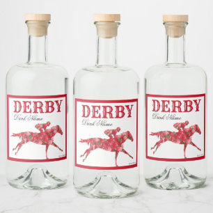 Étiquettes Pour Bouteilles De Liqueur Boisson rouge du Derby Party