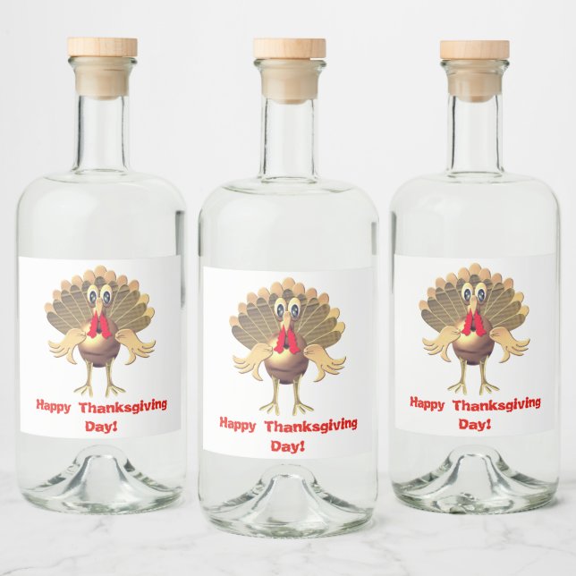 Étiquettes Pour Bouteilles De Liqueur Bon thanksgiving Turquie, Personnalisé (Bouteilles)