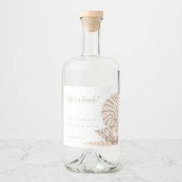 Étiquettes Pour Bouteilles De Liqueur Bouteille de conception Beachy Sea Shell