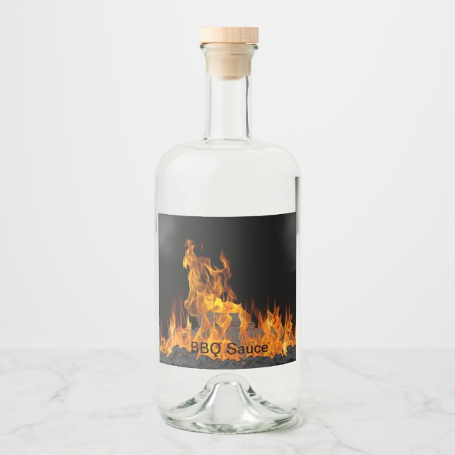 Étiquettes Pour Bouteilles De Liqueur Bouteille de sauce barbecue (Devant)