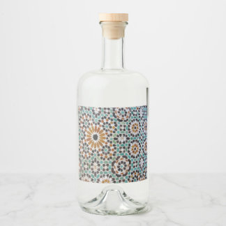 Étiquettes Pour Bouteilles De Liqueur Bouteille d'eau Marrakech mosaïque -