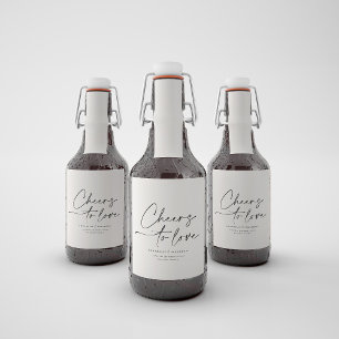 Étiquettes Pour Bouteilles De Liqueur Bravo pour aimer crème moderne noir mariage minima
