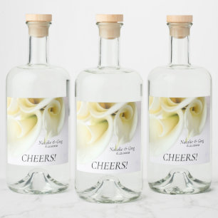 Étiquettes Pour Bouteilles De Liqueur Calla lis avec espace texte