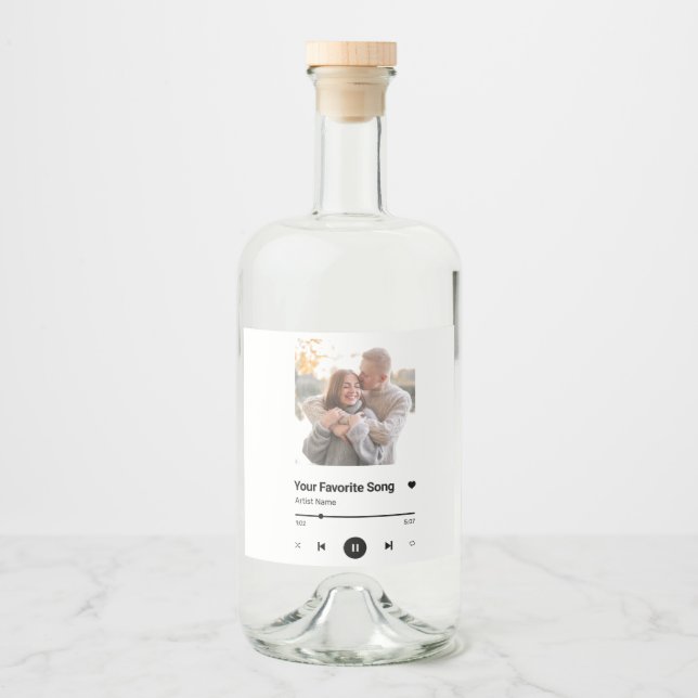 Étiquettes Pour Bouteilles De Liqueur Chanson Personnalisée Chanson Favorite Chanson Une (Devant)