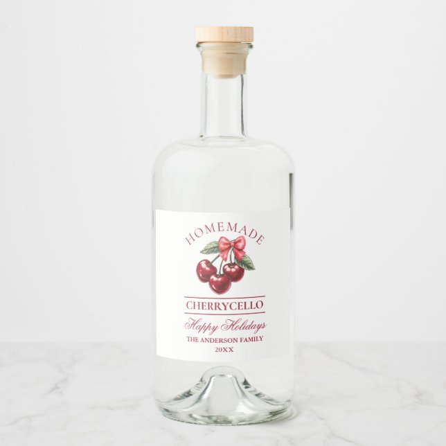 Étiquettes Pour Bouteilles De Liqueur Cherry Maison Cherrycello Vacances (Devant)