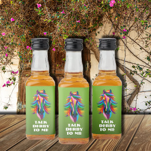 Étiquettes Pour Bouteilles De Liqueur Cheval de course coloré Parlez Derby à moi Mini