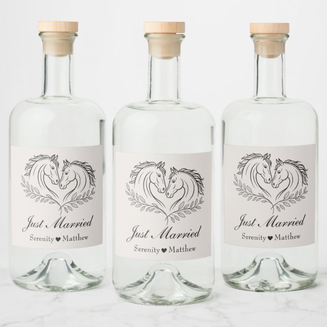 Étiquettes Pour Bouteilles De Liqueur Cheval Mariage campagnard Rustique Western Juste M (Bouteilles)