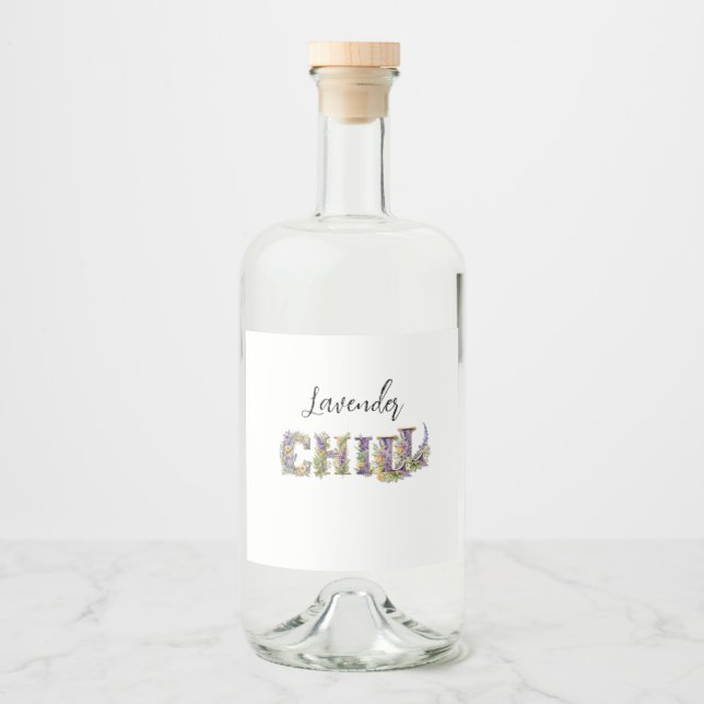 Étiquettes Pour Bouteilles De Liqueur Chill de lavande (Devant)