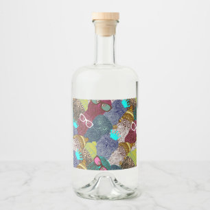 Étiquettes Pour Bouteilles De Liqueur Chouette dans la couronne