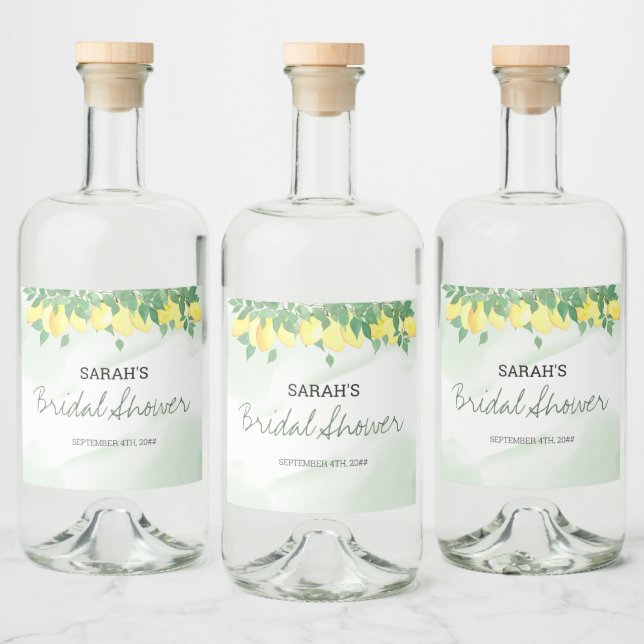 Étiquettes Pour Bouteilles De Liqueur Citrus Citron Décontracté Script personnalisé (Bouteilles)