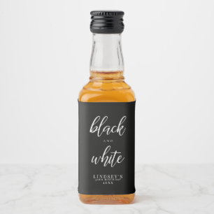 Étiquettes Pour Bouteilles De Liqueur Classé, noir et blanc