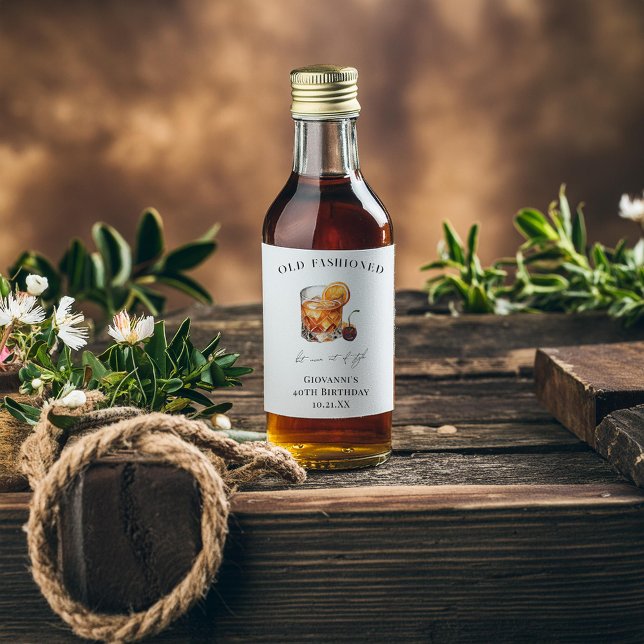 Étiquettes Pour Bouteilles De Liqueur Cocktail "à l'ancienne" Anniversaire (Créateur téléchargé)