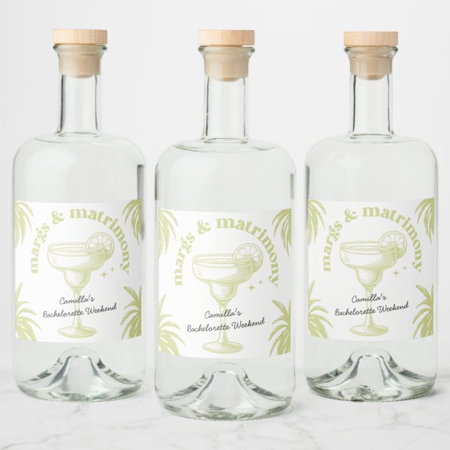 Étiquettes Pour Bouteilles De Liqueur Cocktail Palm Tropical Bachelorette Week-end (Bouteilles)